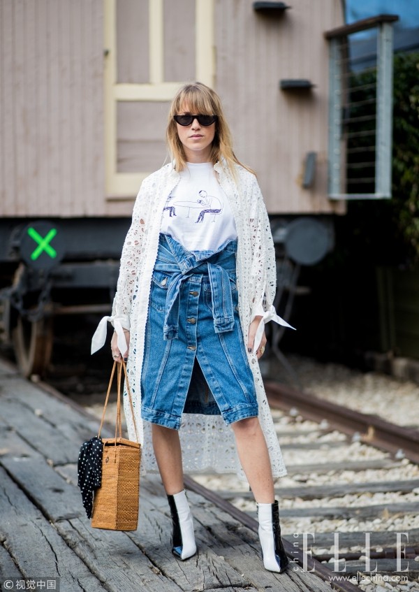 怎么穿都朝气满满的牛仔半裙,女神超模都在穿!