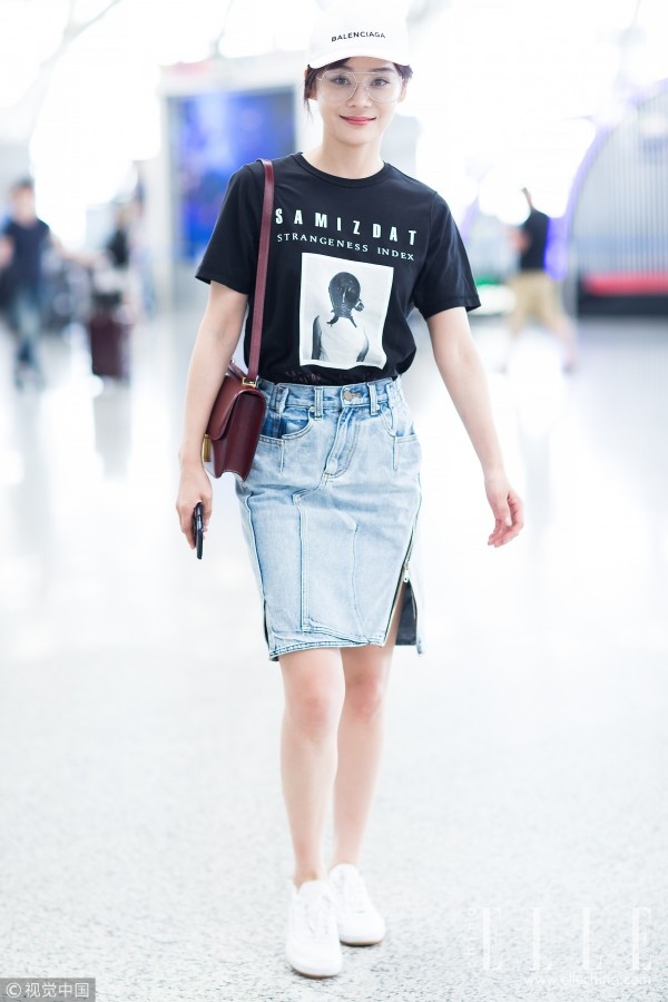 怎么穿都朝气满满的牛仔半裙,女神超模都在穿!